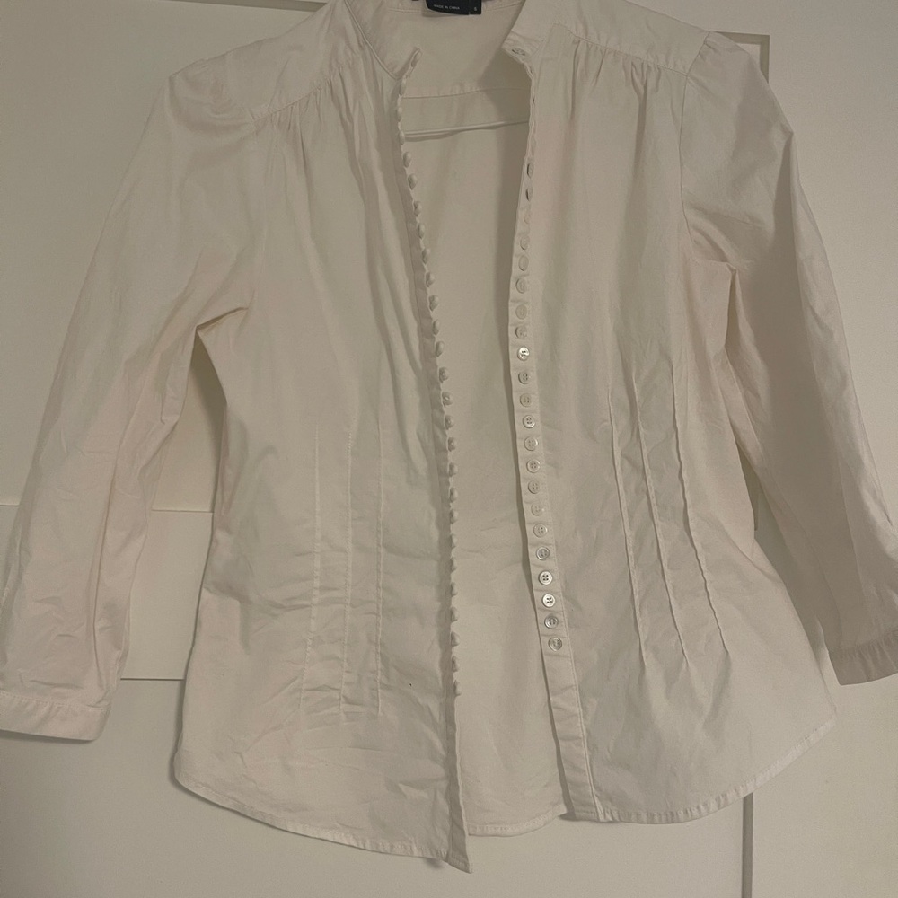 BCBGMaxAzria Elegant Cream Button-Down Shirt